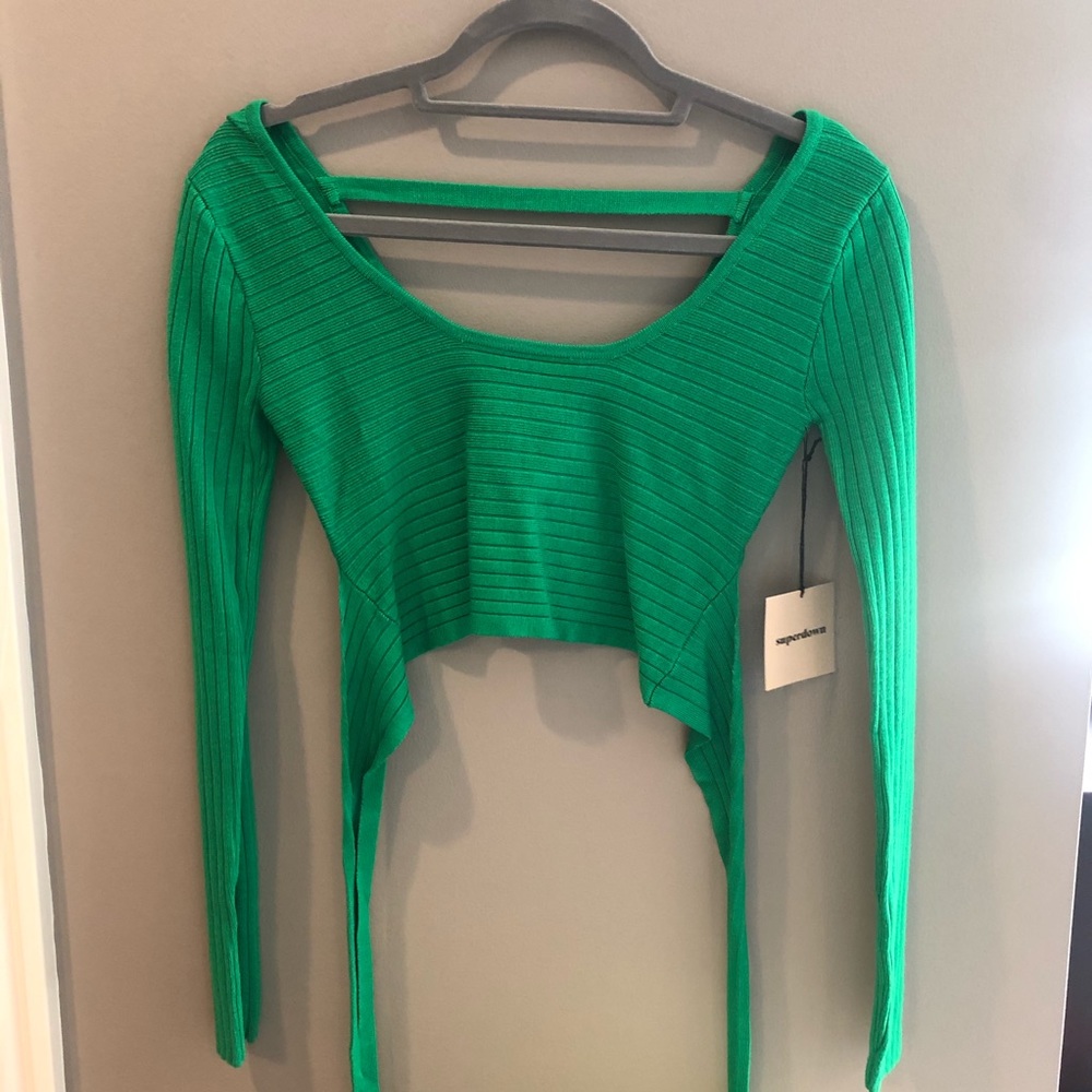 Revolve Cropped green long sleeve